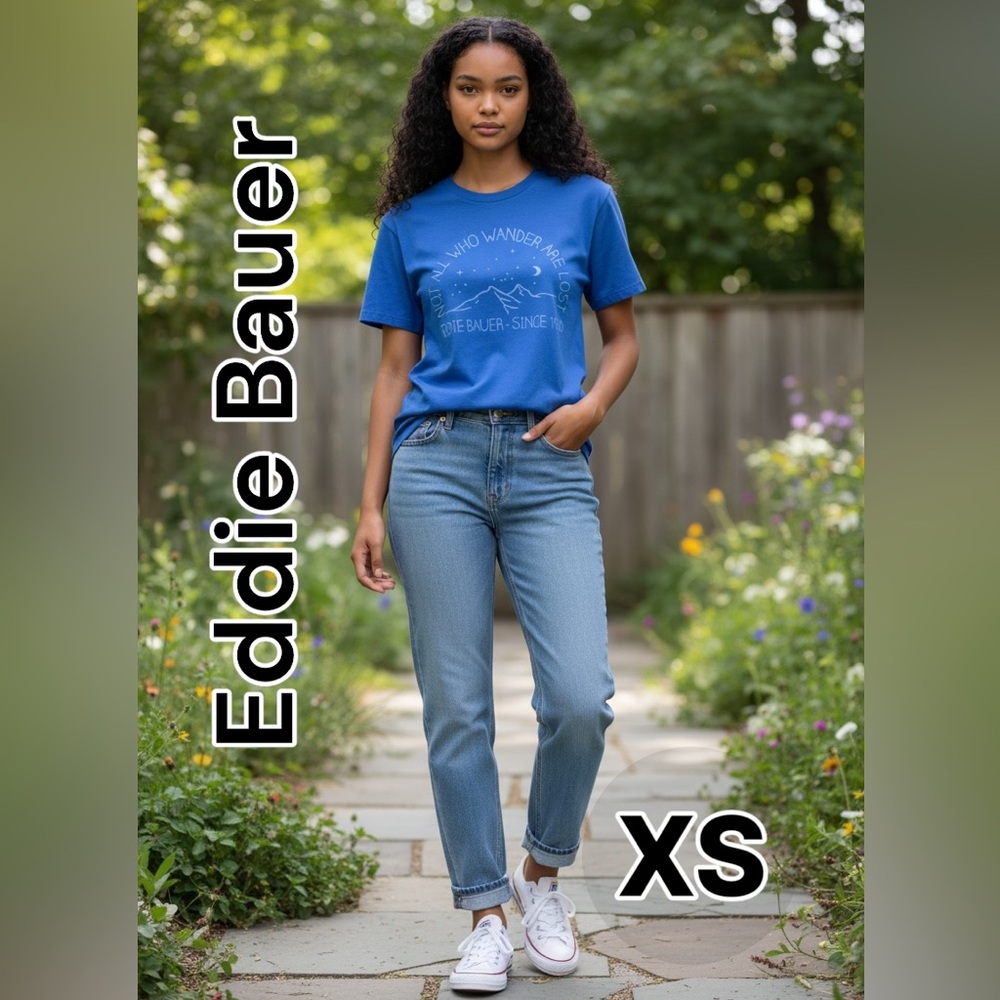 Eddie Bauer Royal Blue Graphic Short Sleeve Tee